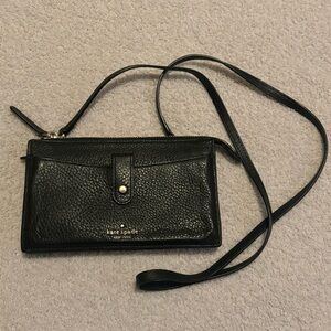Kate Spade Nee York Black Pebbled Leather Crossbody Bag